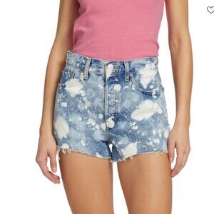 Re/done Bleach Splatter Denim Shorts - Size 27